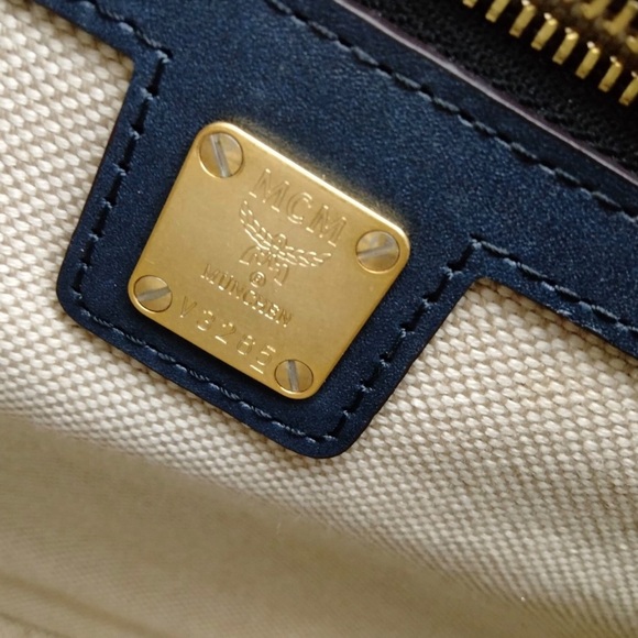 ✨🛍️ MCM Studded Cognac Visetos, Leather, & Calf Hair Veronika Top Handle Bag